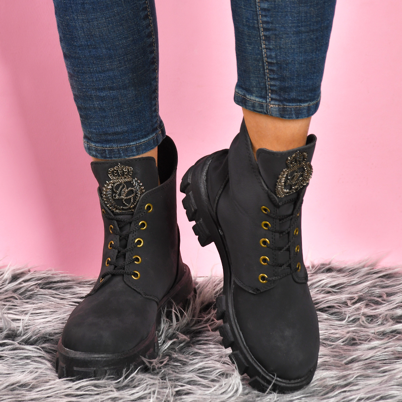 نیم بوت دخترانه مشکی مدلArmis