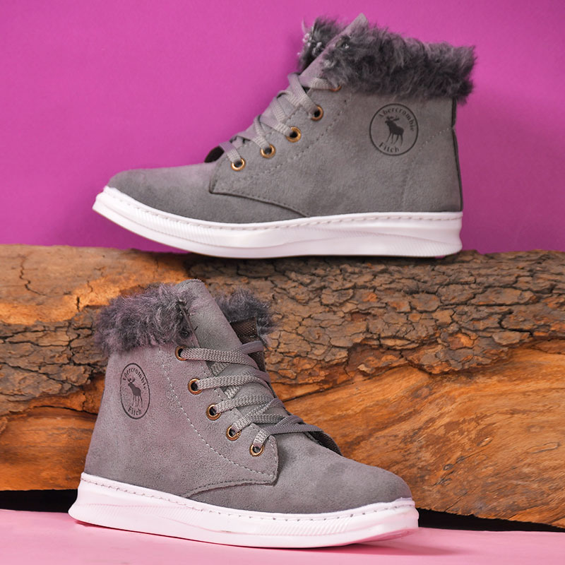 نیم بوت دخترانه طوسی مدل Kety