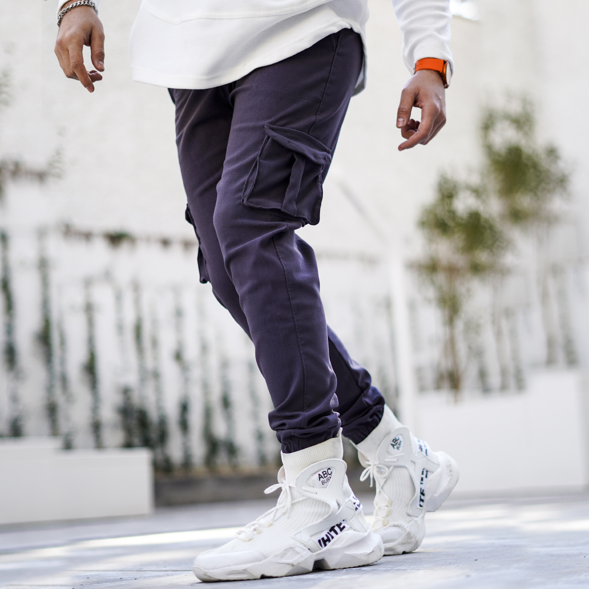 شلوار اسلش طوسی تیره مردانه مدل KOMBO