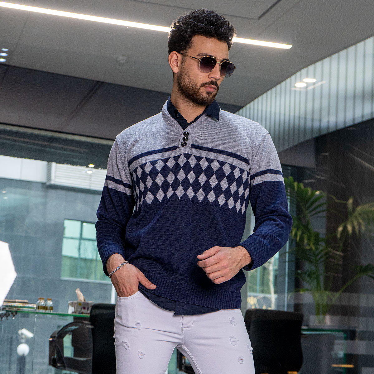 پلیوربافت مردانه مدل Ariste