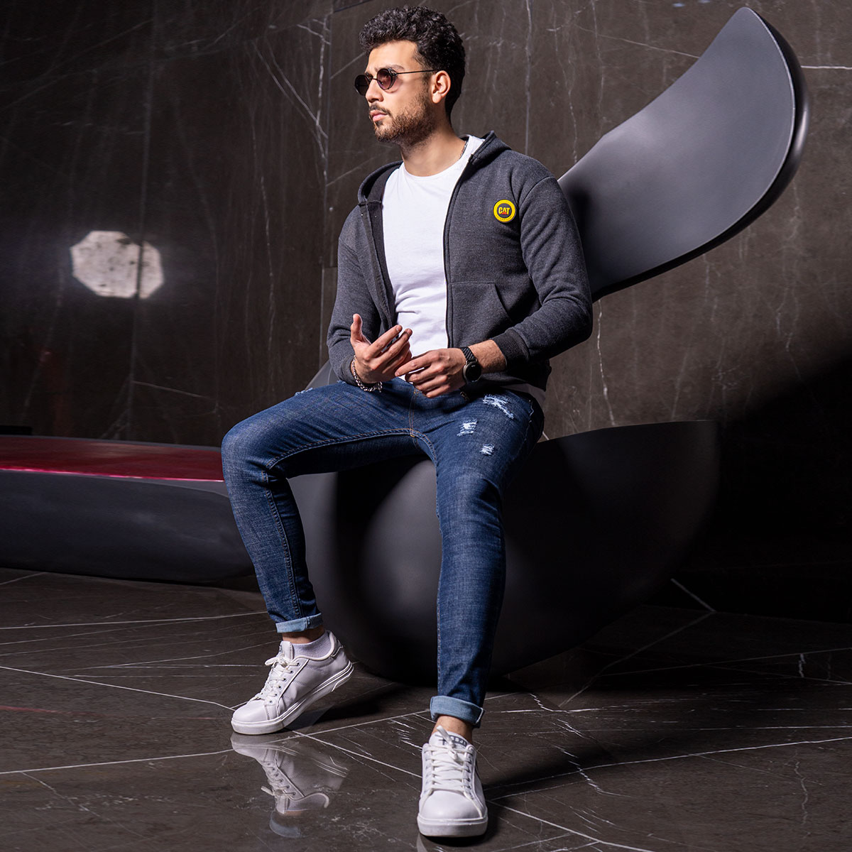 سوئیشرت تو کرکی مدل cat ذغالی