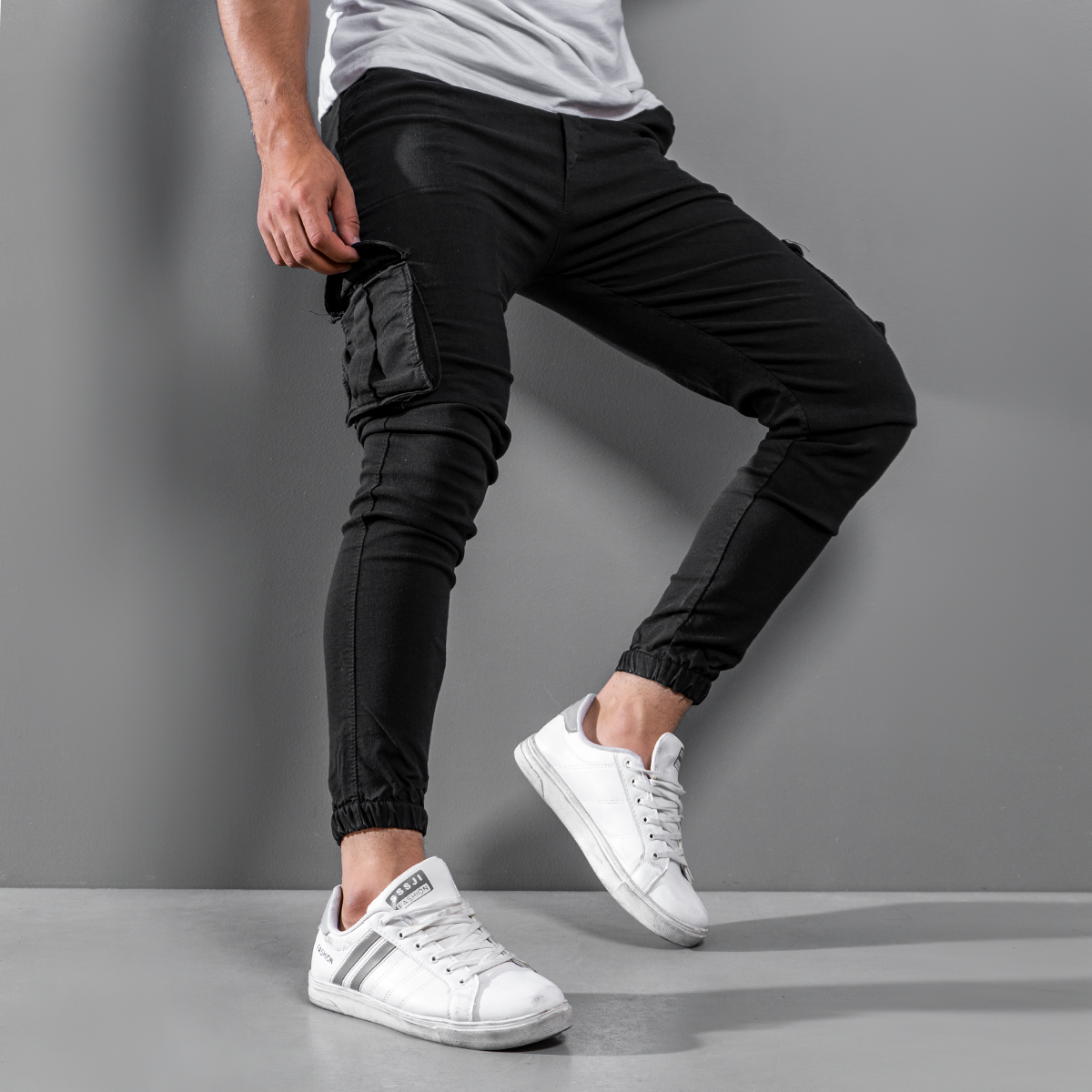 شلوار اسلش مردانه مشکی مدل Rashil