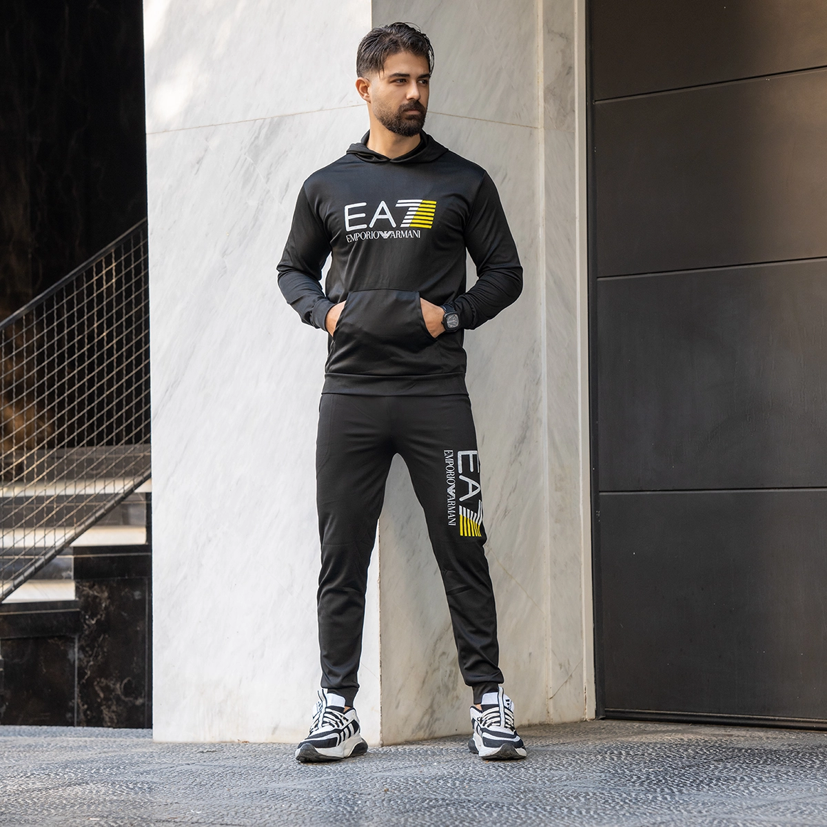 ست هودی شوار EA7 مردانه مدل Dalka