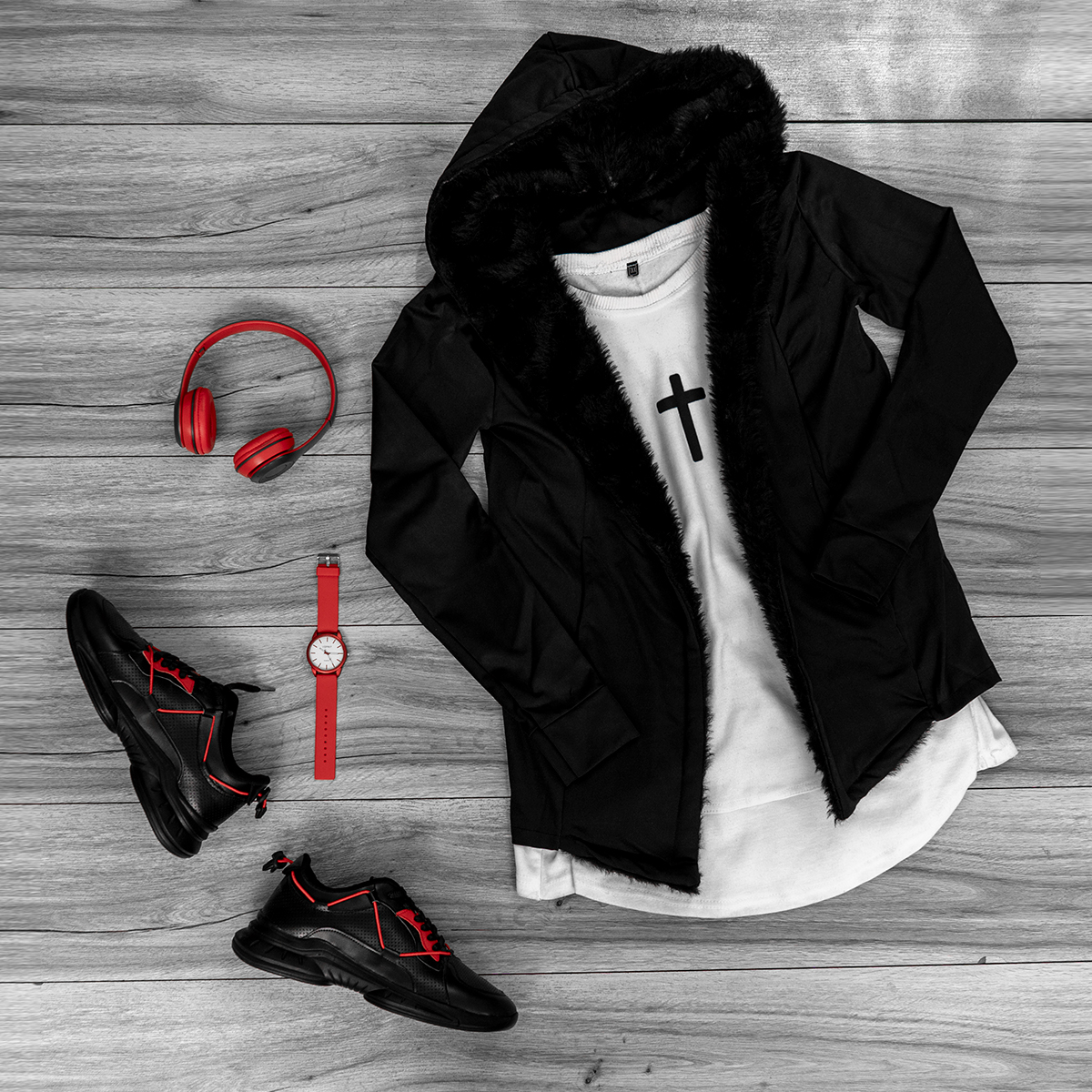 شنل مردانه خزدار مشکی مدل Farhad