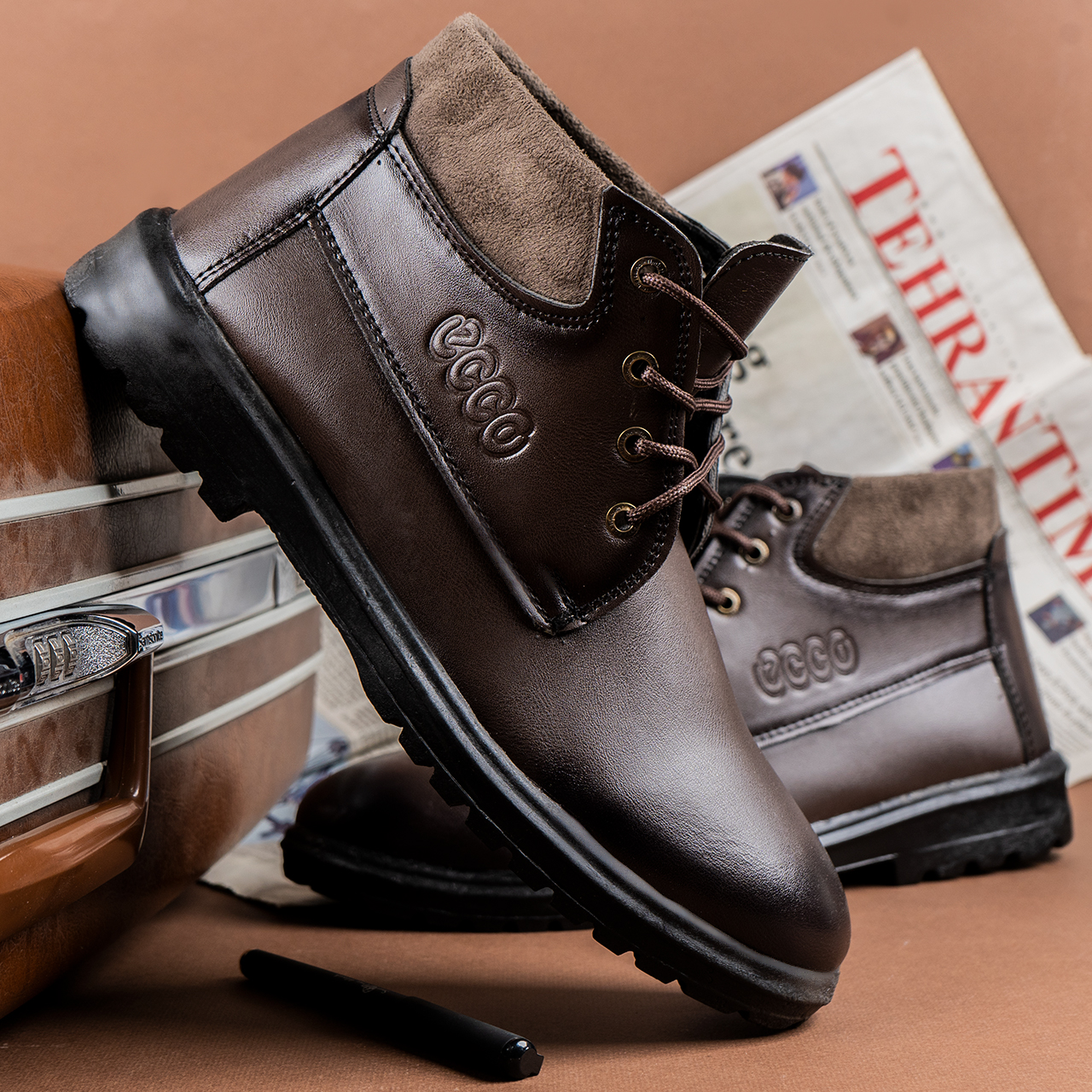 نیم بوت مردانه COCO قهوه ای مدلEmano