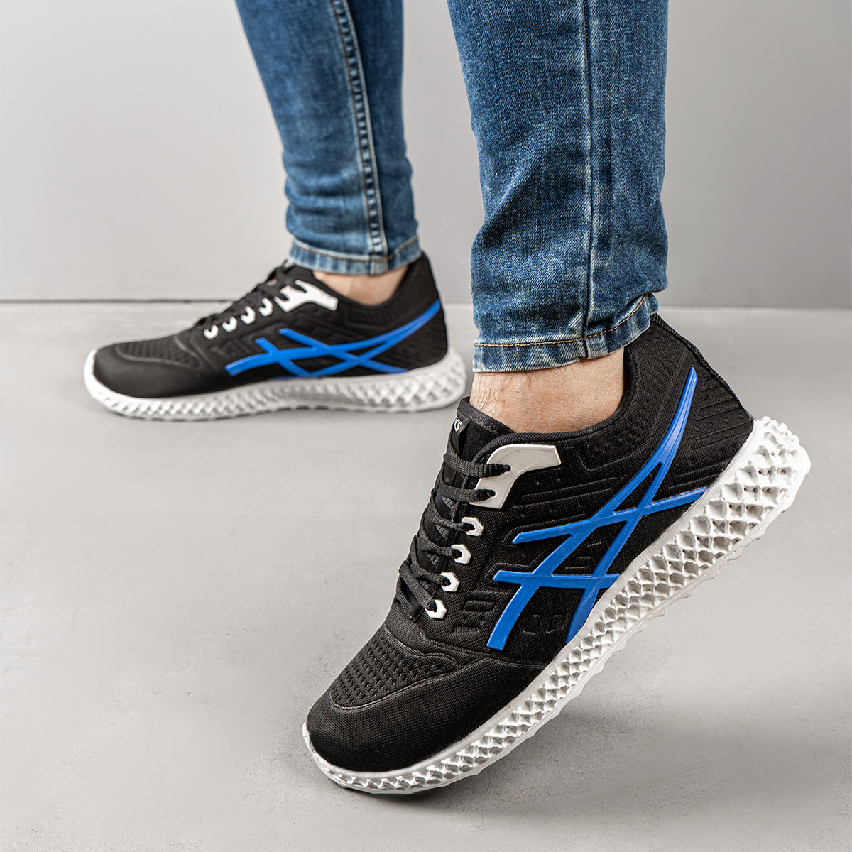 کفش ورزشی Asics مردانه مشکی آبی مدل Nardin(T)