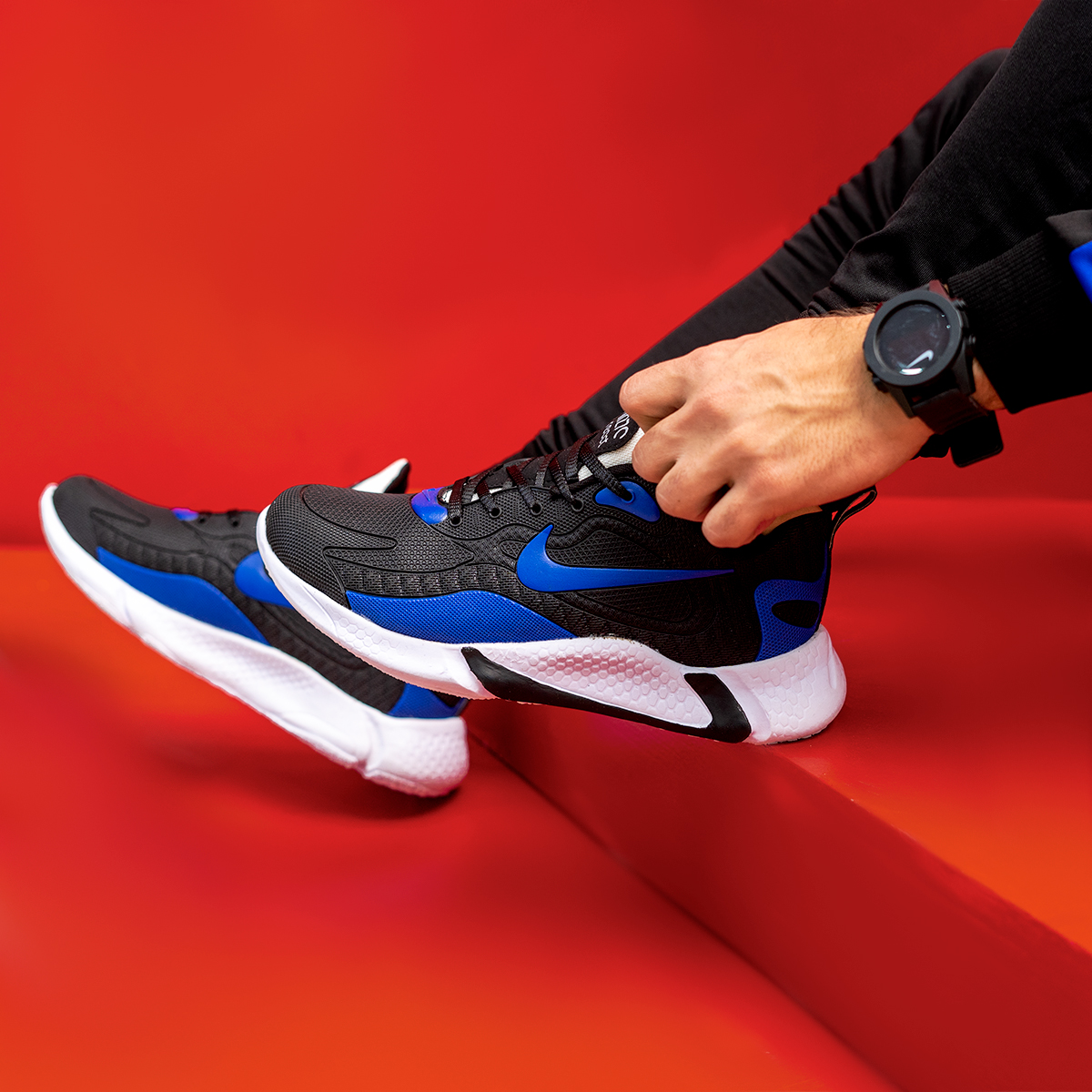 کفش ورزشی نایک مشکی آبی مردانه مدلB709