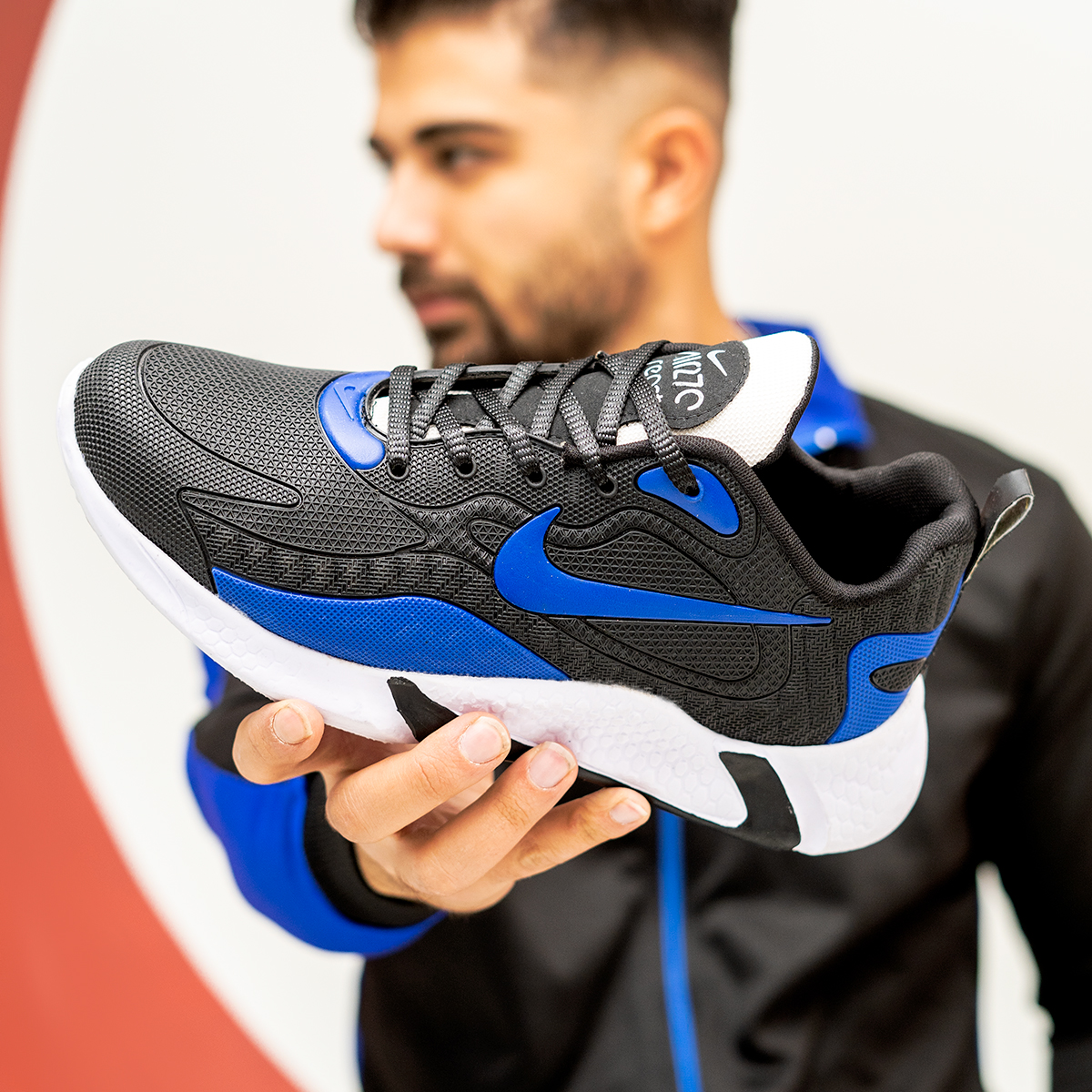 کفش ورزشی نایک مشکی آبی مردانه مدلB709