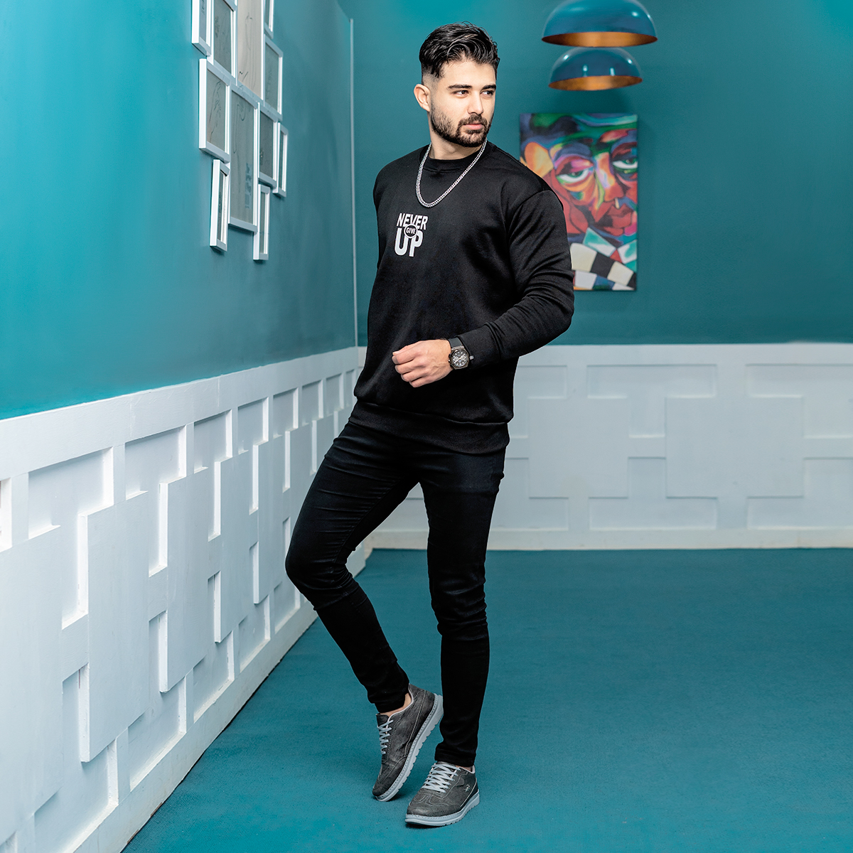 دورس مردانه Never Give Up مشکی مدل NGU