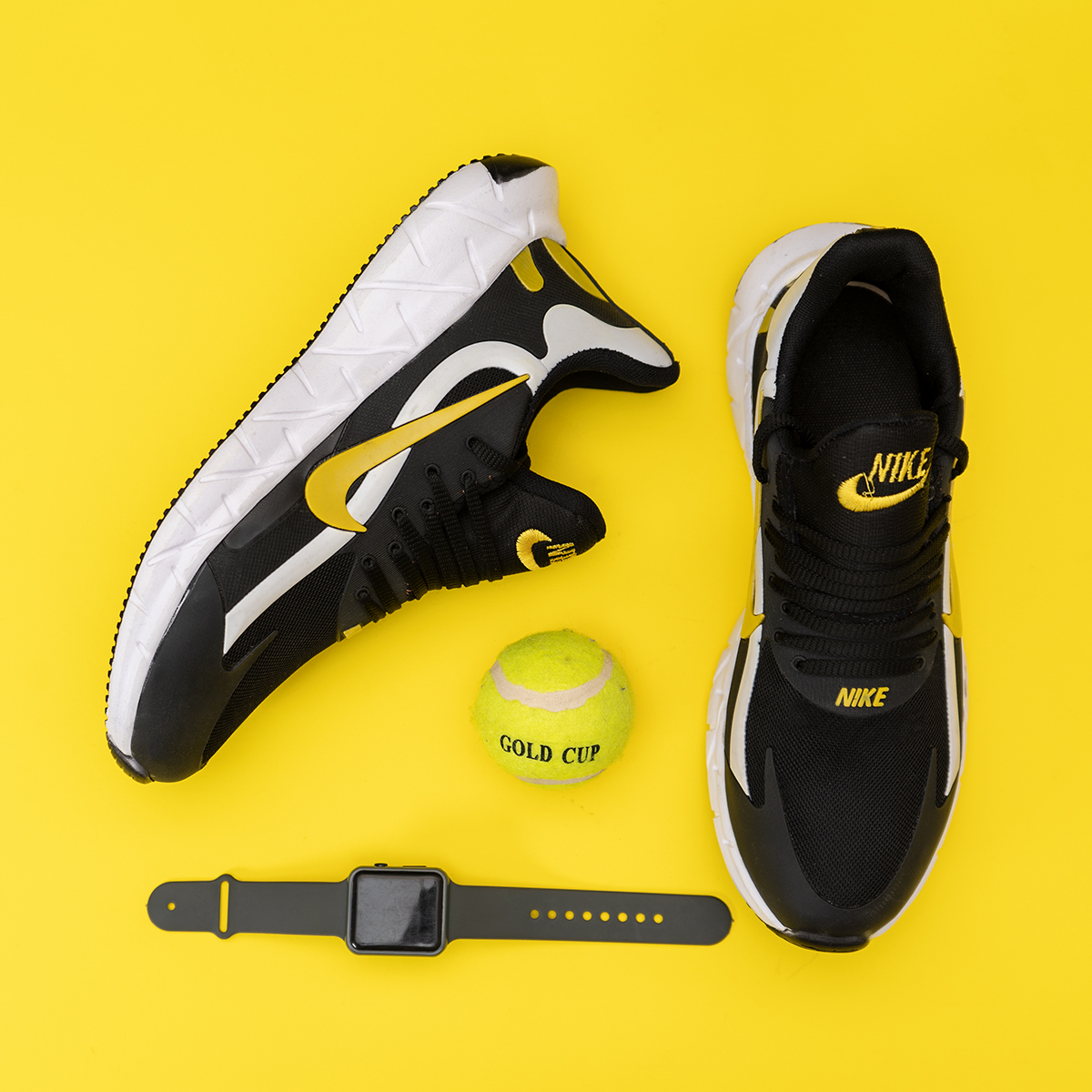 کفش ورزشی نایک مشکی زرد مدل Zaxi