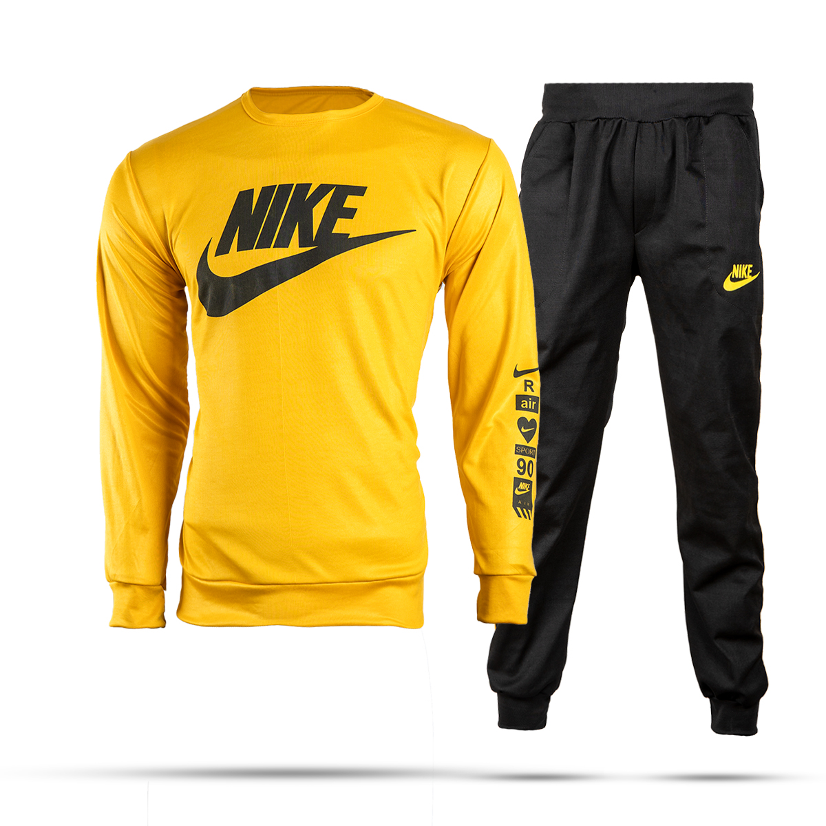ست بلوز شلوار Nike مردانه زرد مشکی مدل Lanin
