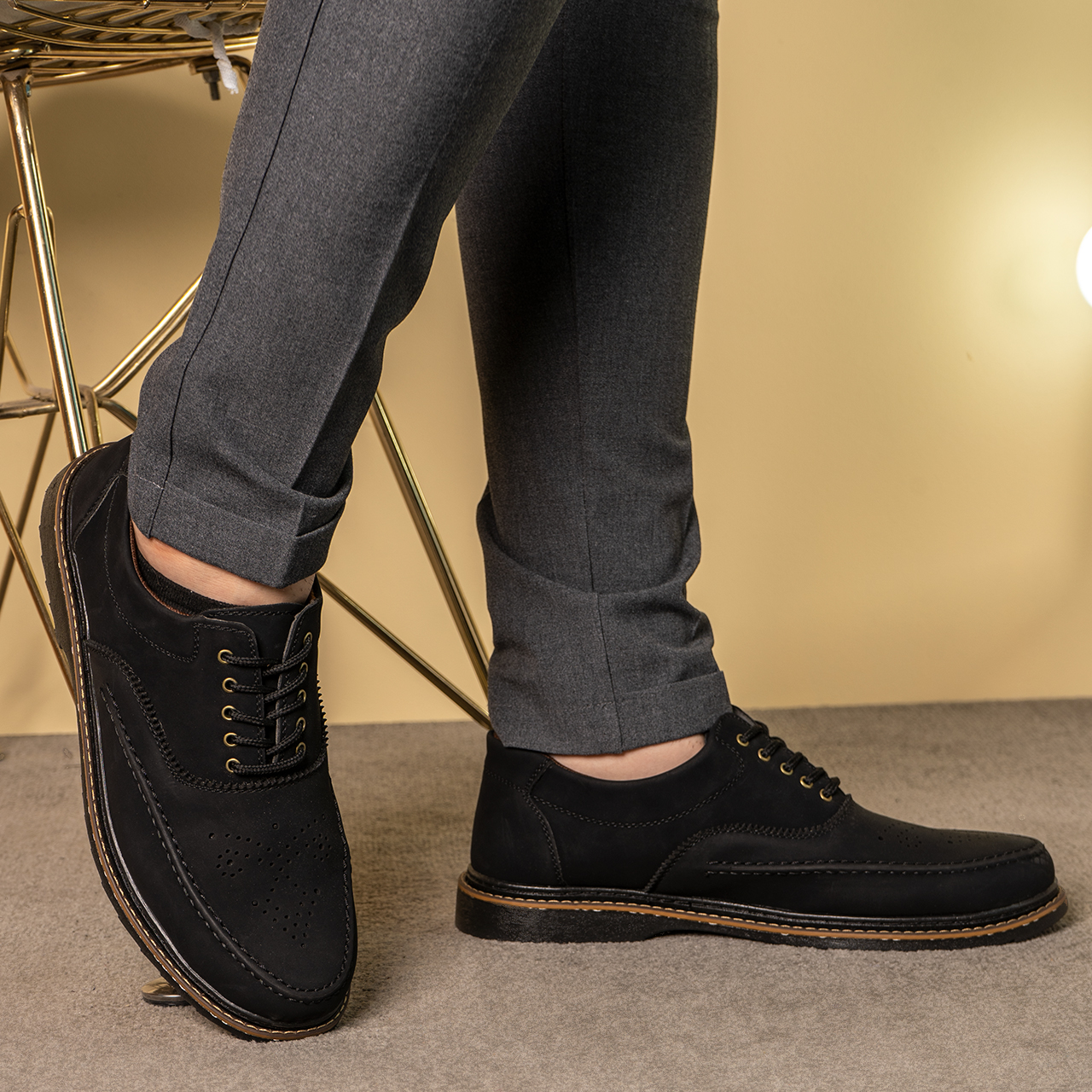 کفش تخت مشکی مردانه مدل Radin