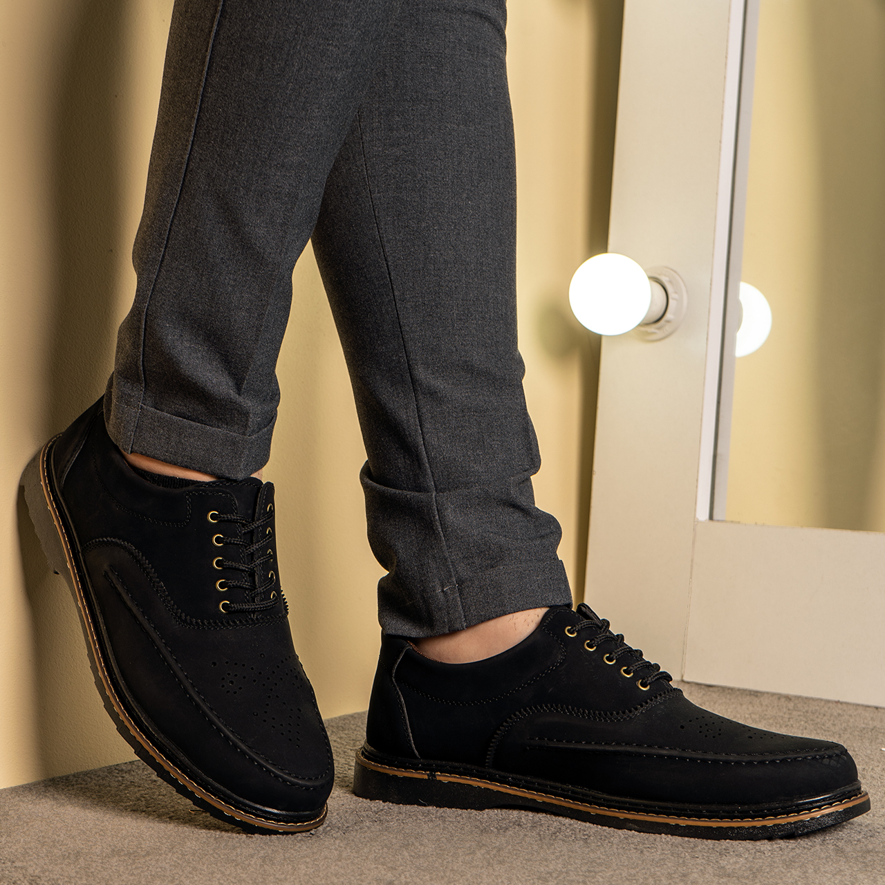 کفش تخت مشکی مردانه مدل Radin