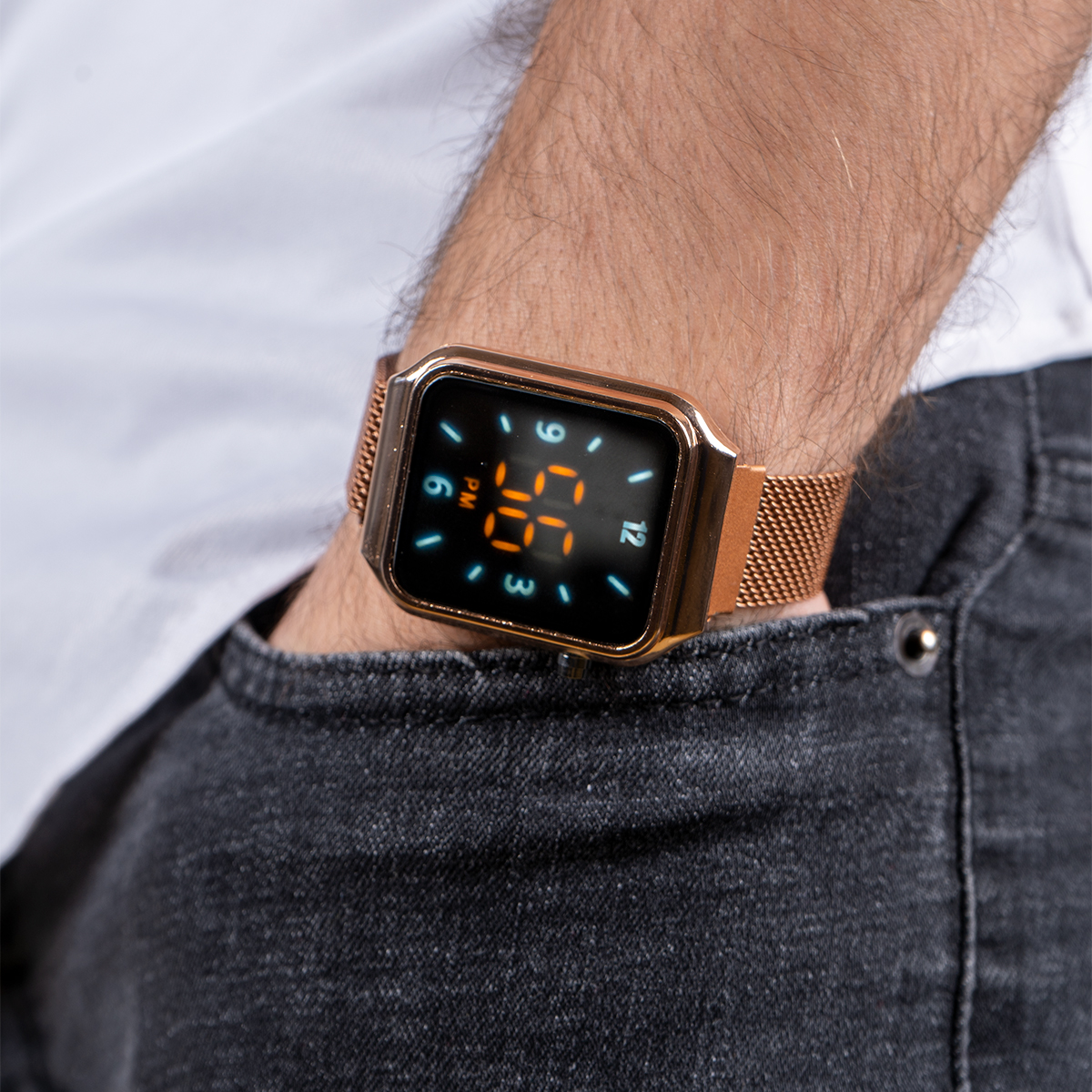 ساعت LED رزگلد مدل K99