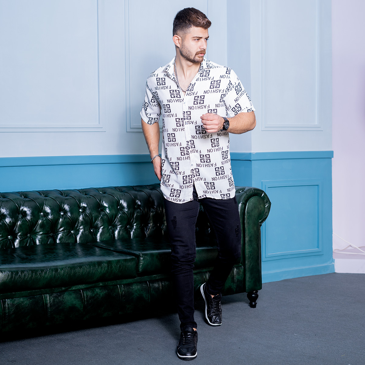 پیراهن هاوایی مردانه مدل F 402