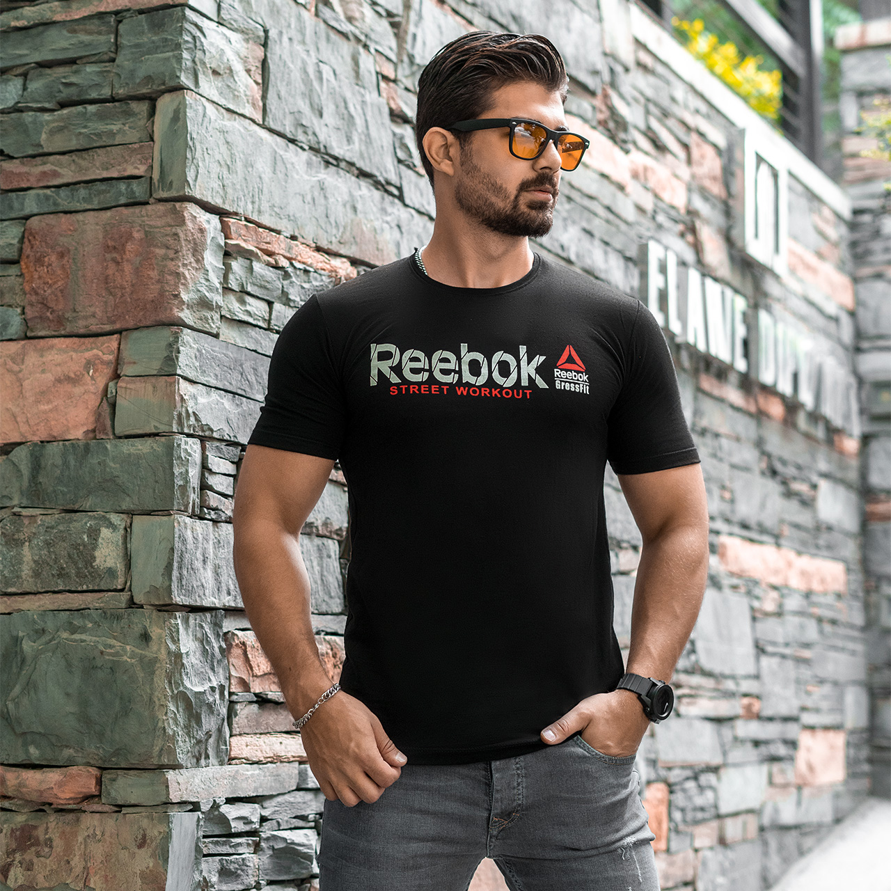 تیشرت ریبوک مشکی مردانه مدل street