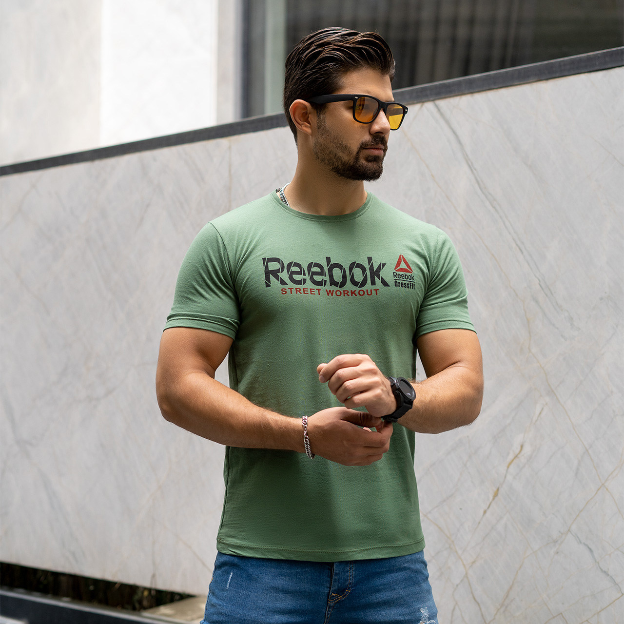 تیشرت ریبوک سبزمردانه مدل street
