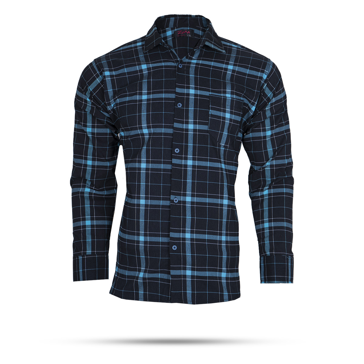 پیراهن مکعبی (T)مشکی آبی مردانه مدل faron