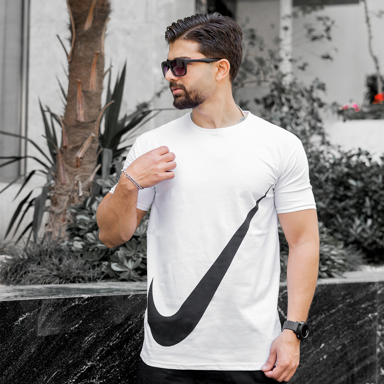 تیشرت نایک سفید مردانه مدل N400