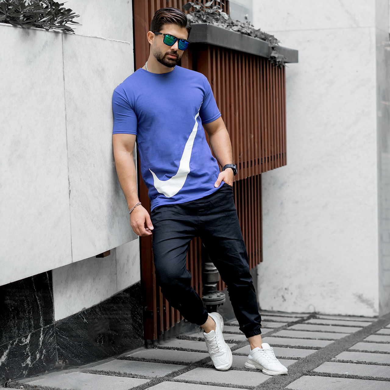 تیشرت نایک بنفش مردانه مدل N400