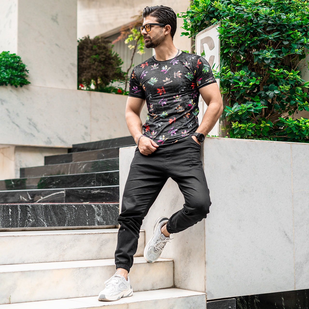 تیشرت مخمل مردانه طرح آدیداس مدل arip