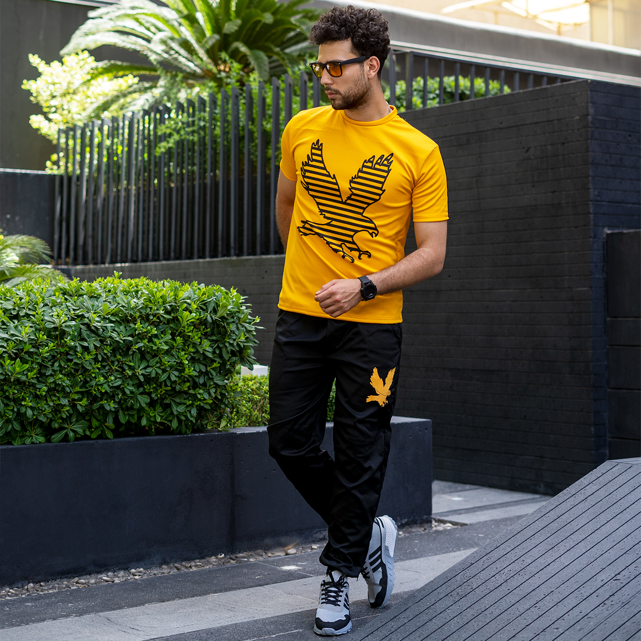 ست تیشرت شلوار طرح عقاب مردانه مدل Emono