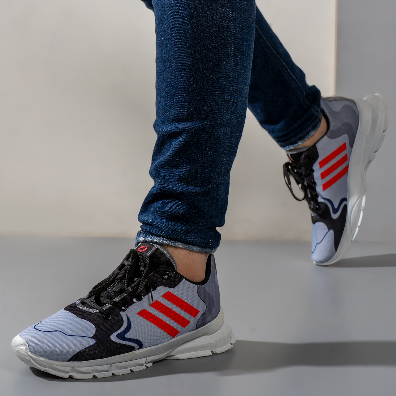 کفش ورزشی سه خط نارنجی-طوسی مردانه مدل Rw82