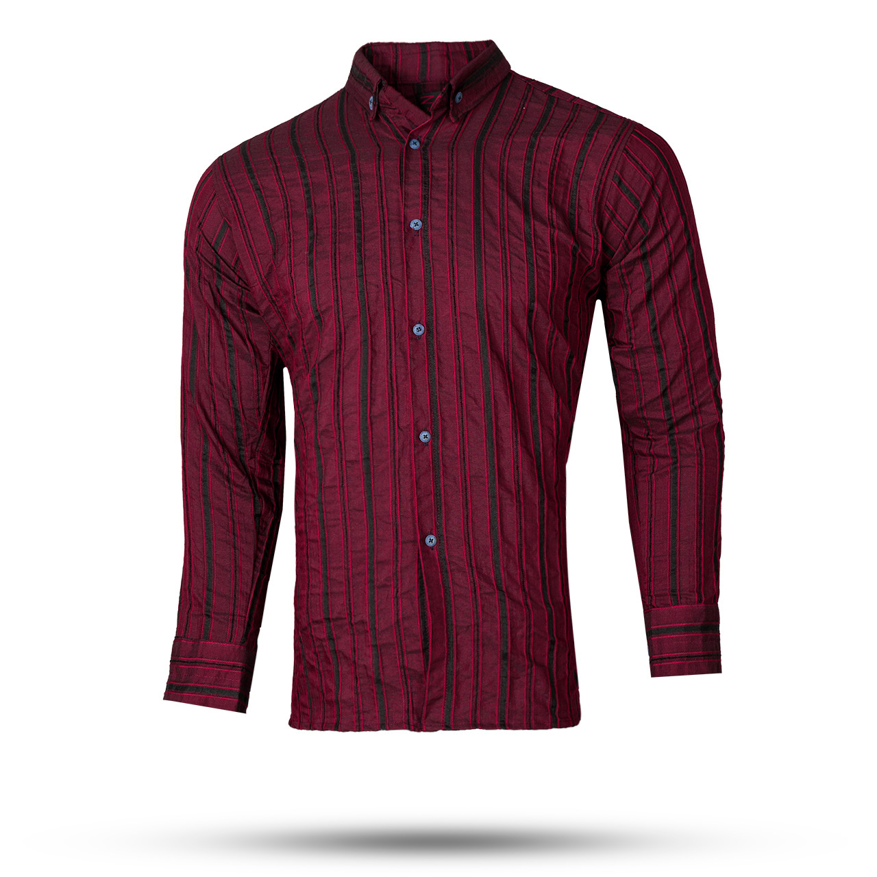 پیراهن راه راه قرمز مردانه مدل Mavin
