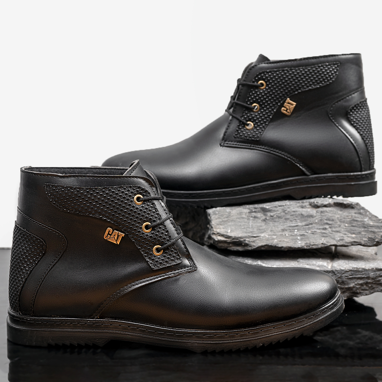 نیم بوت CAT مردانه مشکی مدلCatano