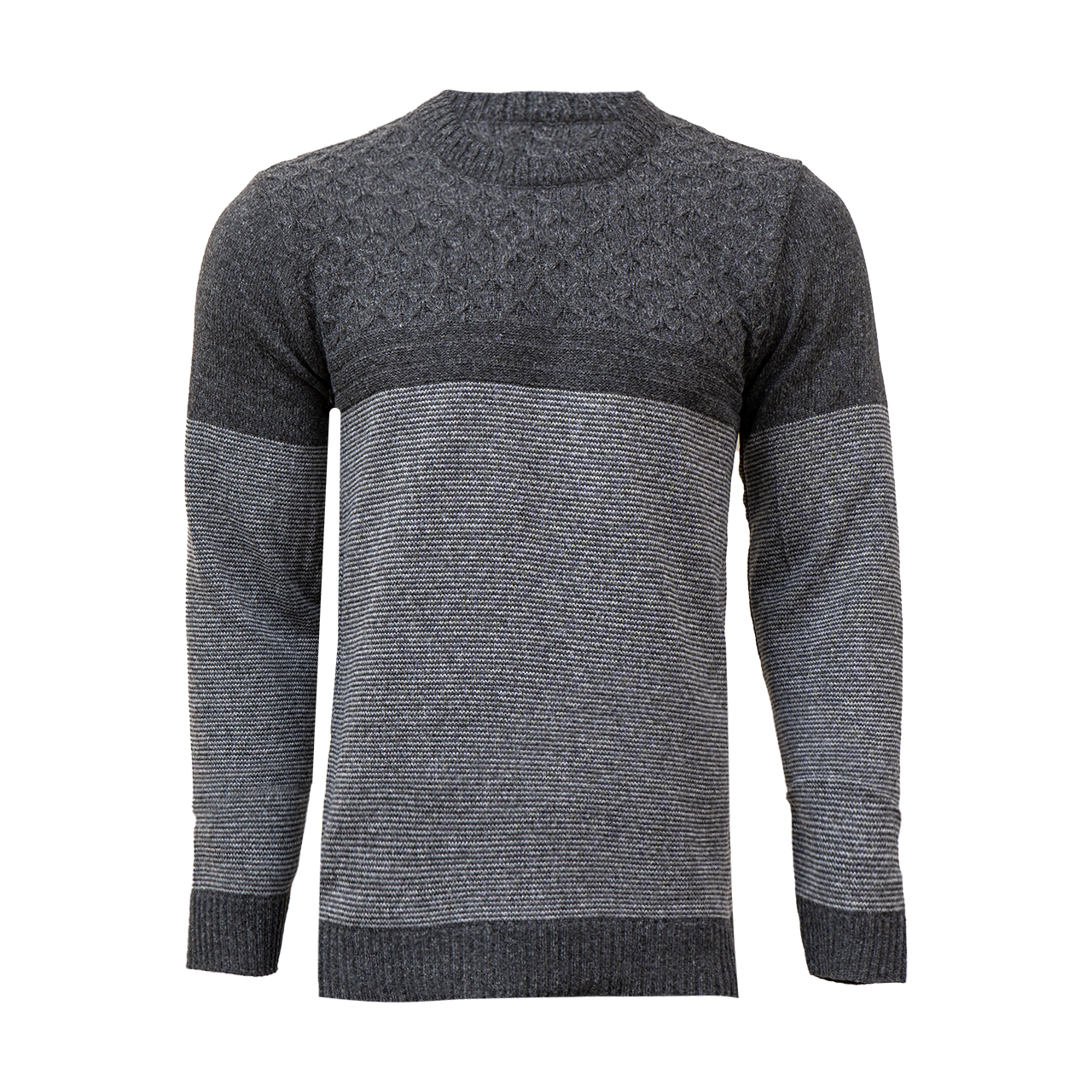 پلیور مردانه راه راه ذغالی مدل navid