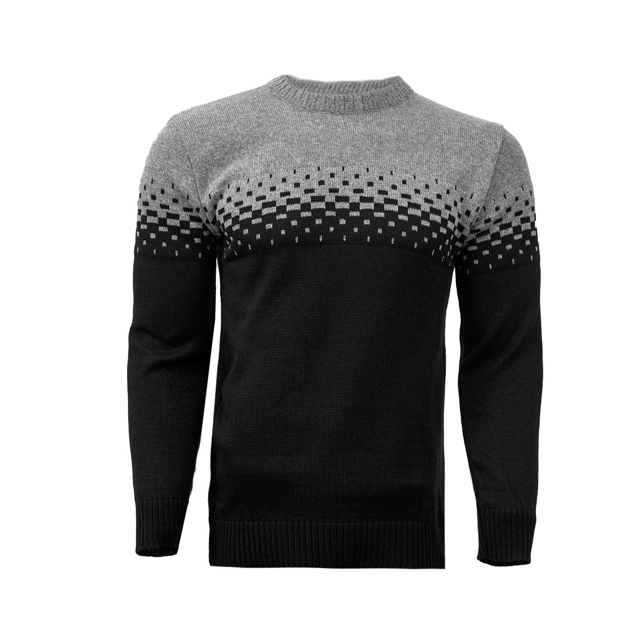 پلیور مردانه دو رنگ مشکی طوسی مدلShatel