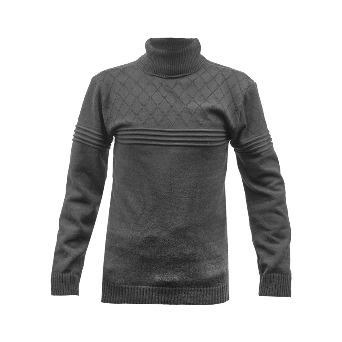 پلیور مردانه ذغالی طرح لوزی یقه اسکی مدل Havash