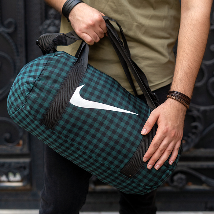 ساک ورزشی Nike چهارخونه سبز مدل Arman