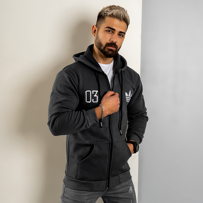 سوییشرت مردانه طوسی مدل Adidas 03