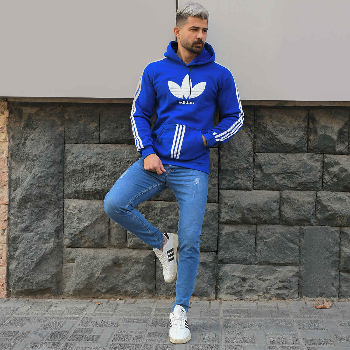 هودی مردانه Adidas آبی مدل Patrick