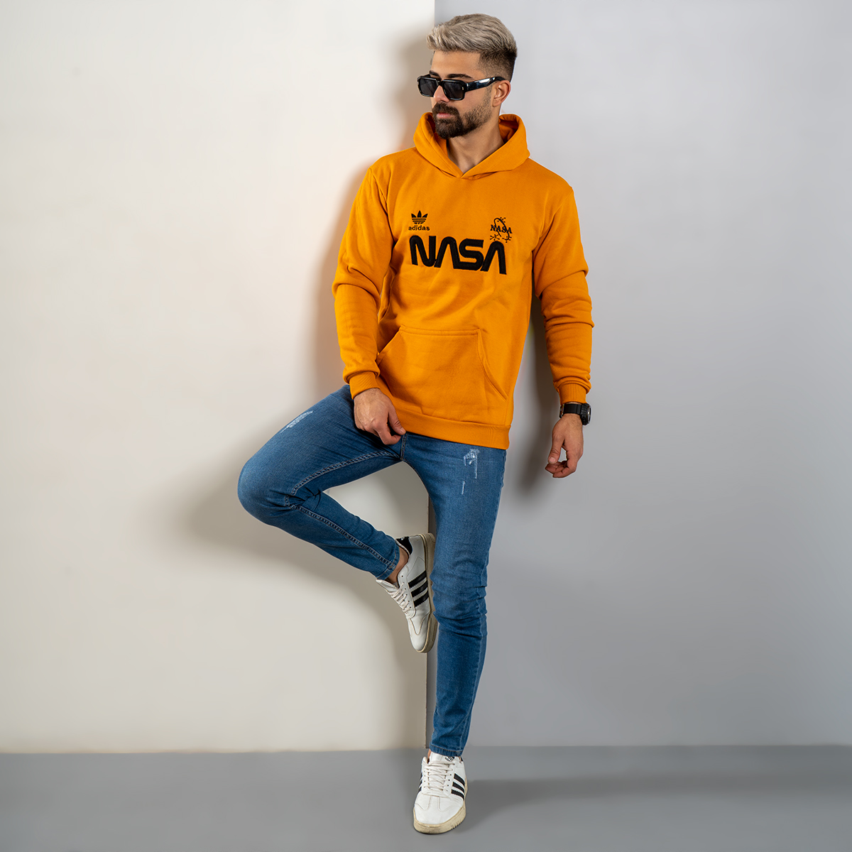 هودی مردانه Nasa خردلی مدل Jason