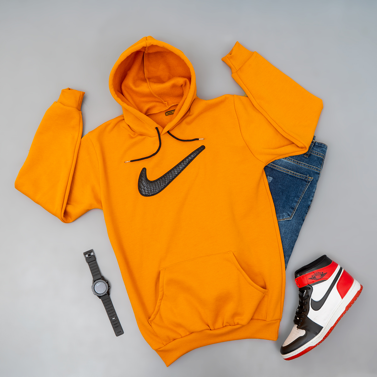 هودی Nike خردلی مردانه مدل Raymond