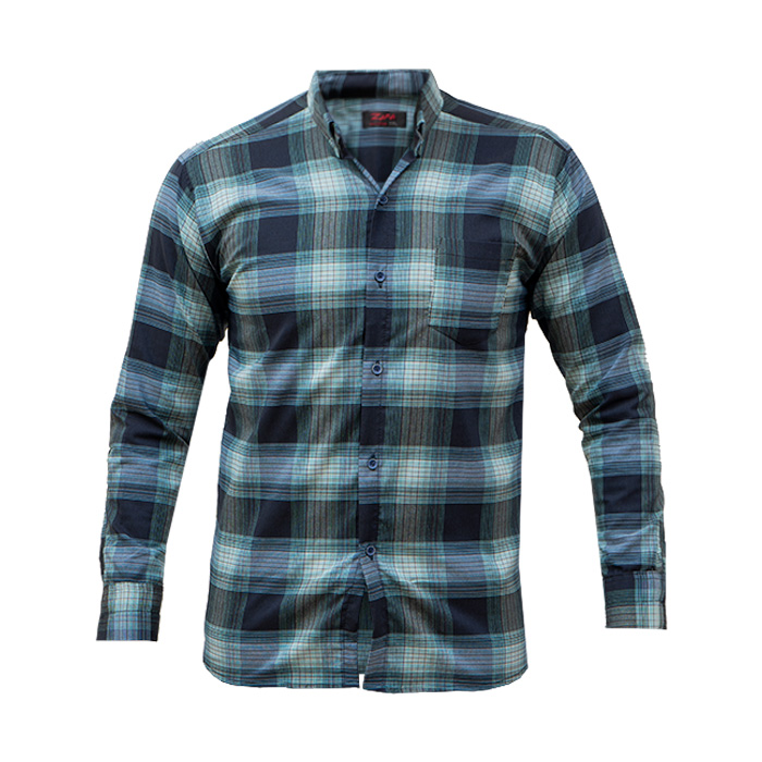 پیراهن مردانه چهارخونه سبز سرمه ای مدل Hesam