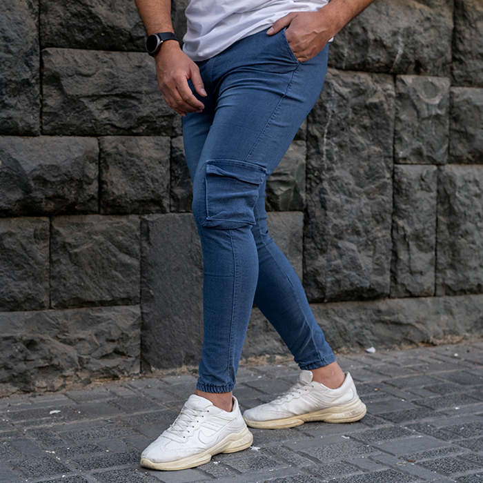 شلوار اسلش مردانه آبی مدل ROTAN