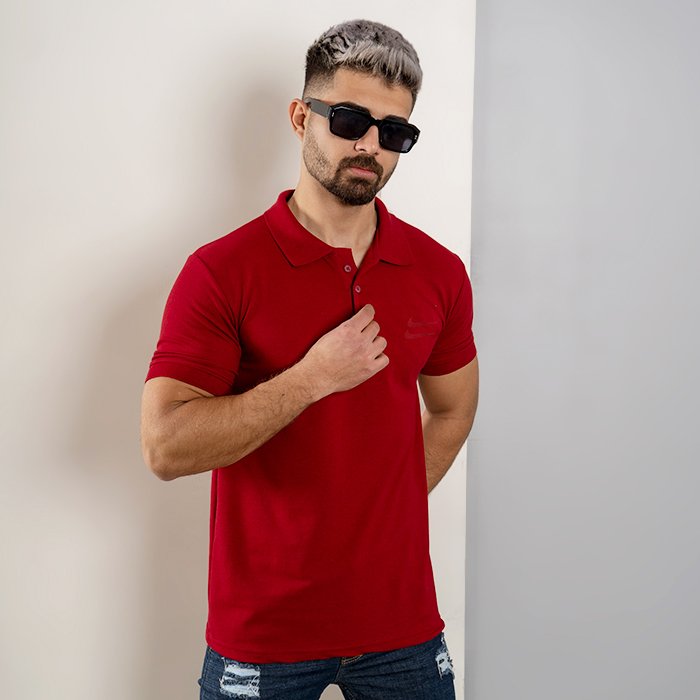 تیشرت مردانه نایک زرشکی مدل LOMA