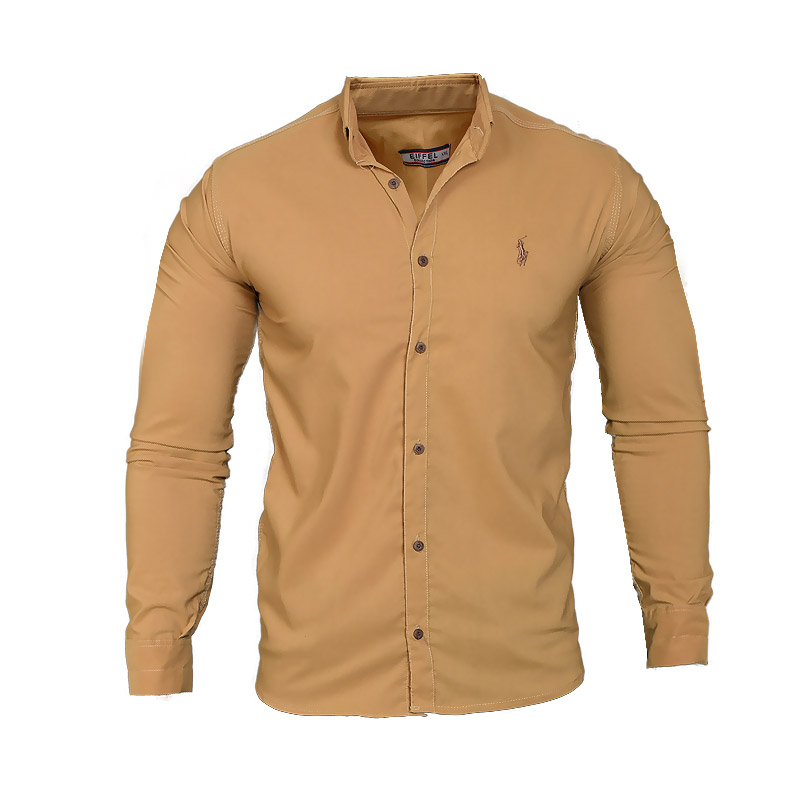 پیراهن مردانه خردلی مدل VQ