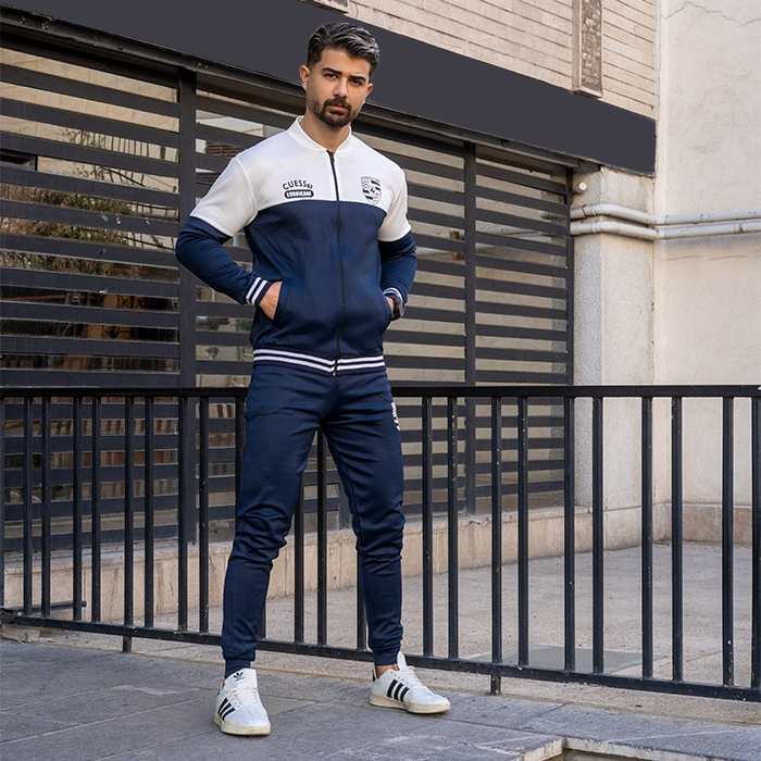 ست سوئیشرت شلوار مردانه سرمه ای مدل Guess