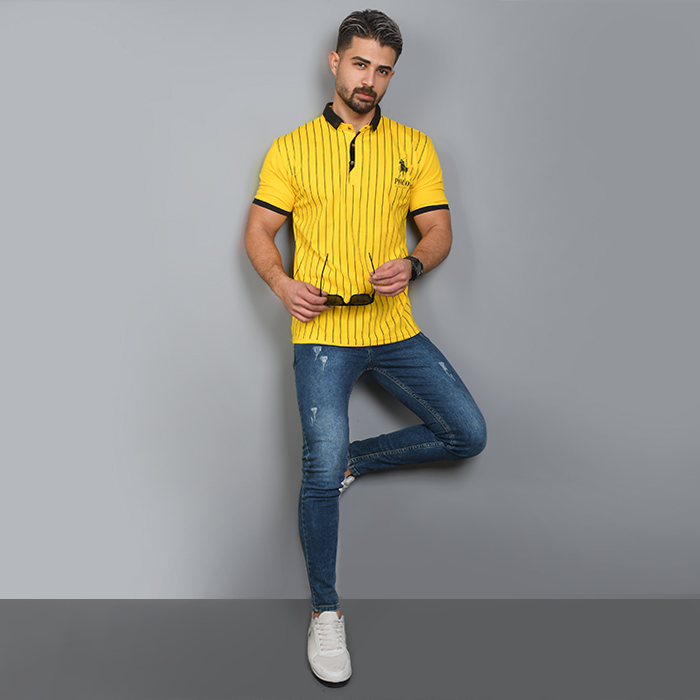 تیشرت مردانه زرد مدل MONO