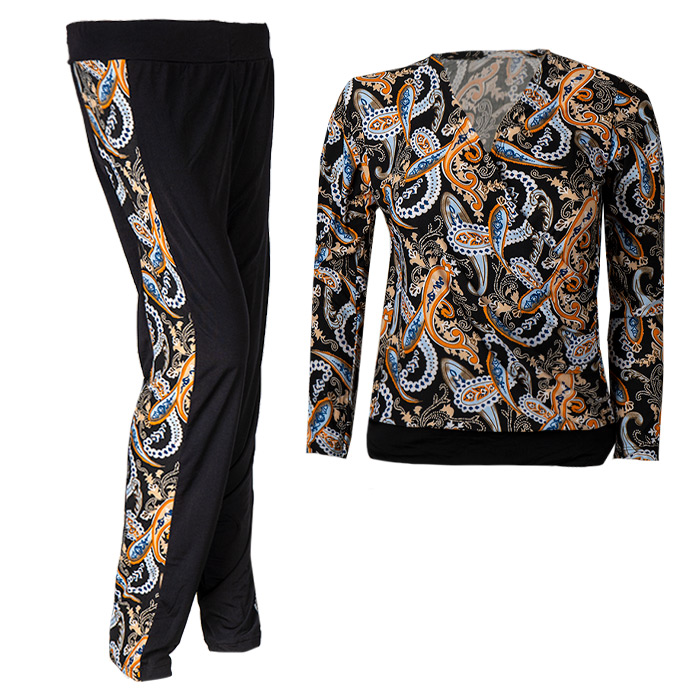 ست بلوز شلوار زنانه طرح بته جقه مدل Samin