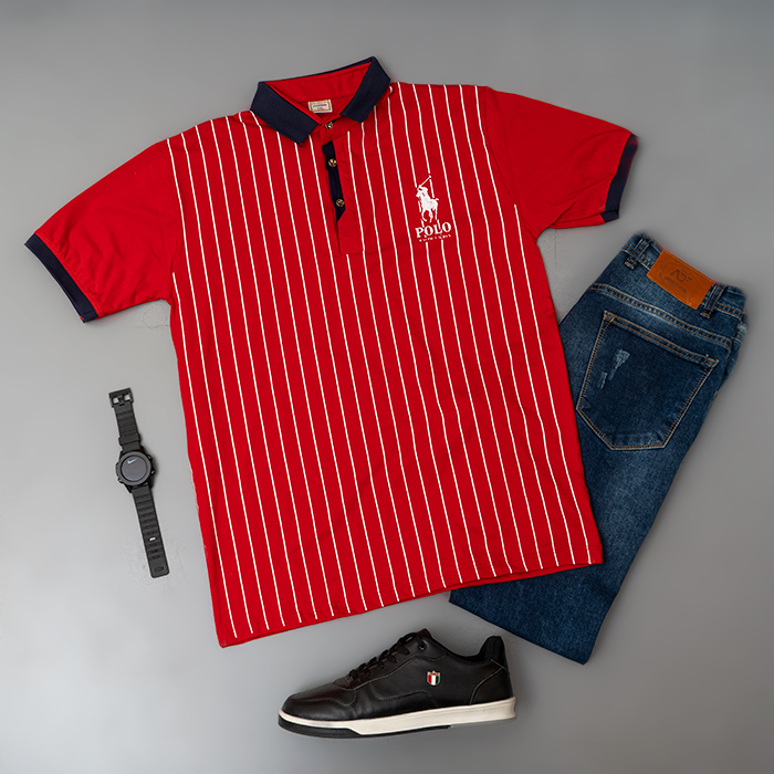 تیشرت مردانه قرمز مدل MONO