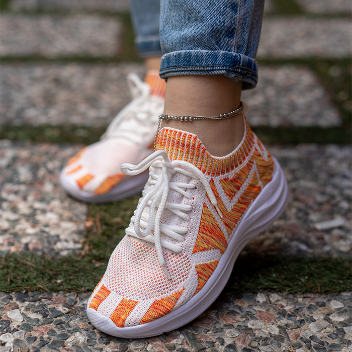 کفش ورزشی زنانه سفید نارنجی مدل Odyssey