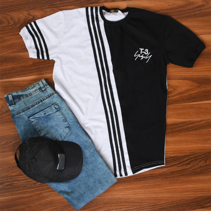 تیشرت T-3مردانه سفید مدل MARIO