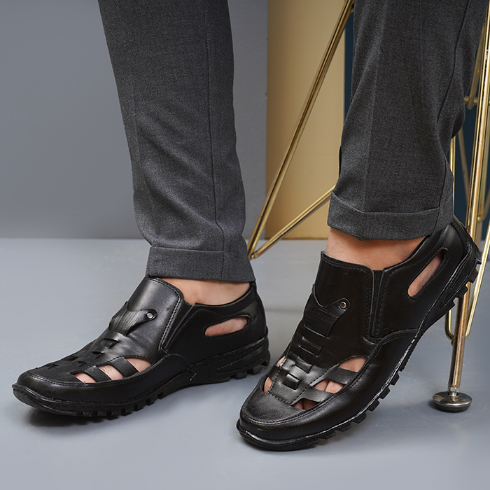 صندل مردانه مشکی مدل Mahram