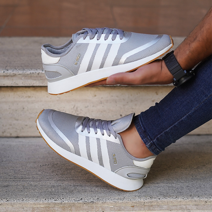 کفش مردانه طوسی سفید مدل N-5923