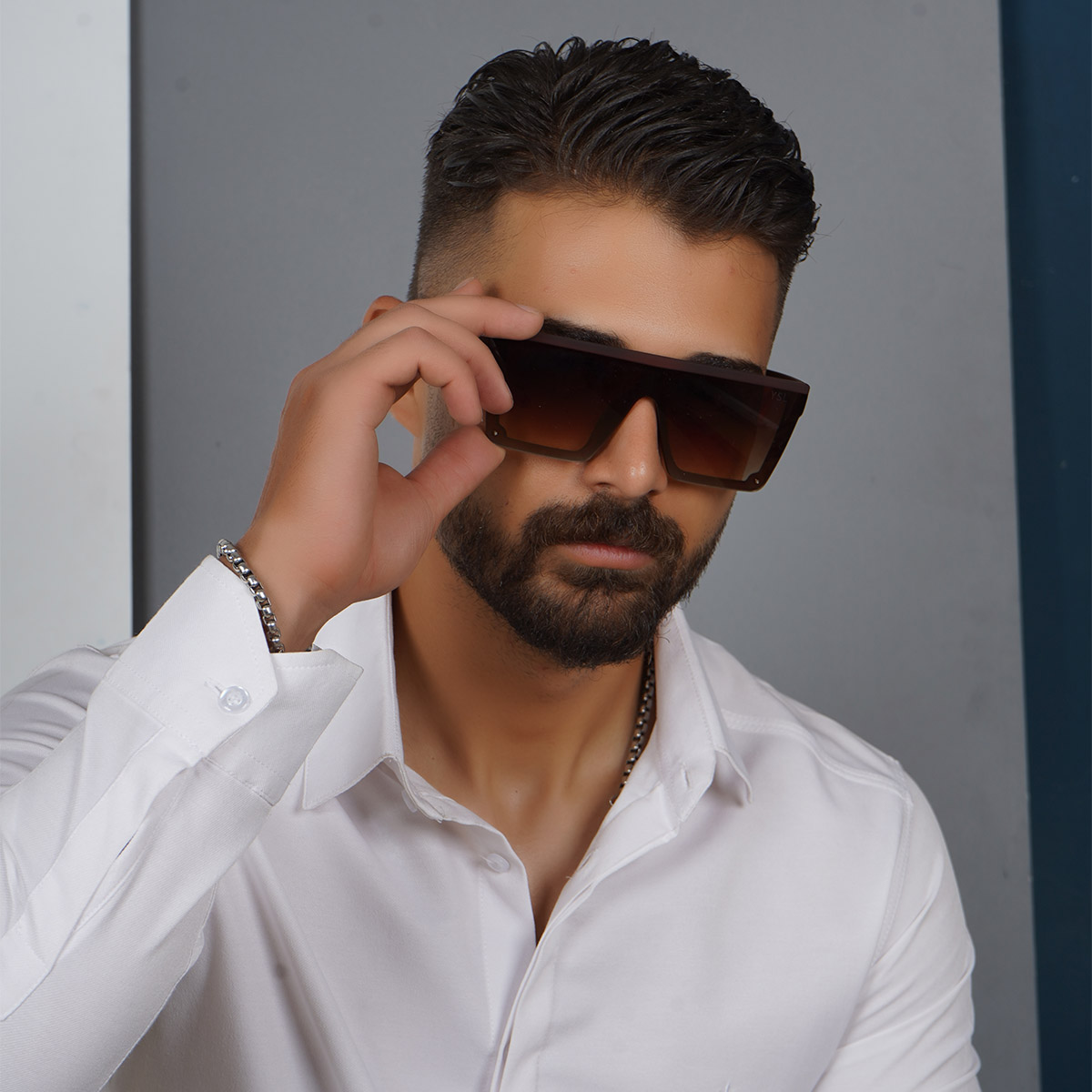 عینک آفتابی قهوه ای مات مدل ysl